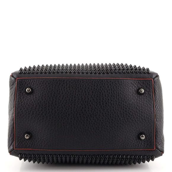 Christian Louboutin Panettone Convertible Satchel Spiked Leather Small Black - Picture 5 of 8